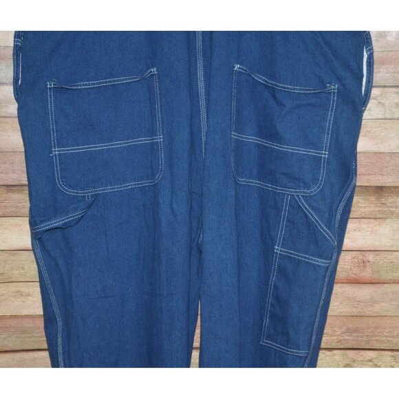 Classic Liberty Denim Bib Overalls Mens Size 52X30 Denim Blue Relax Workwear - Picture 6 of 10